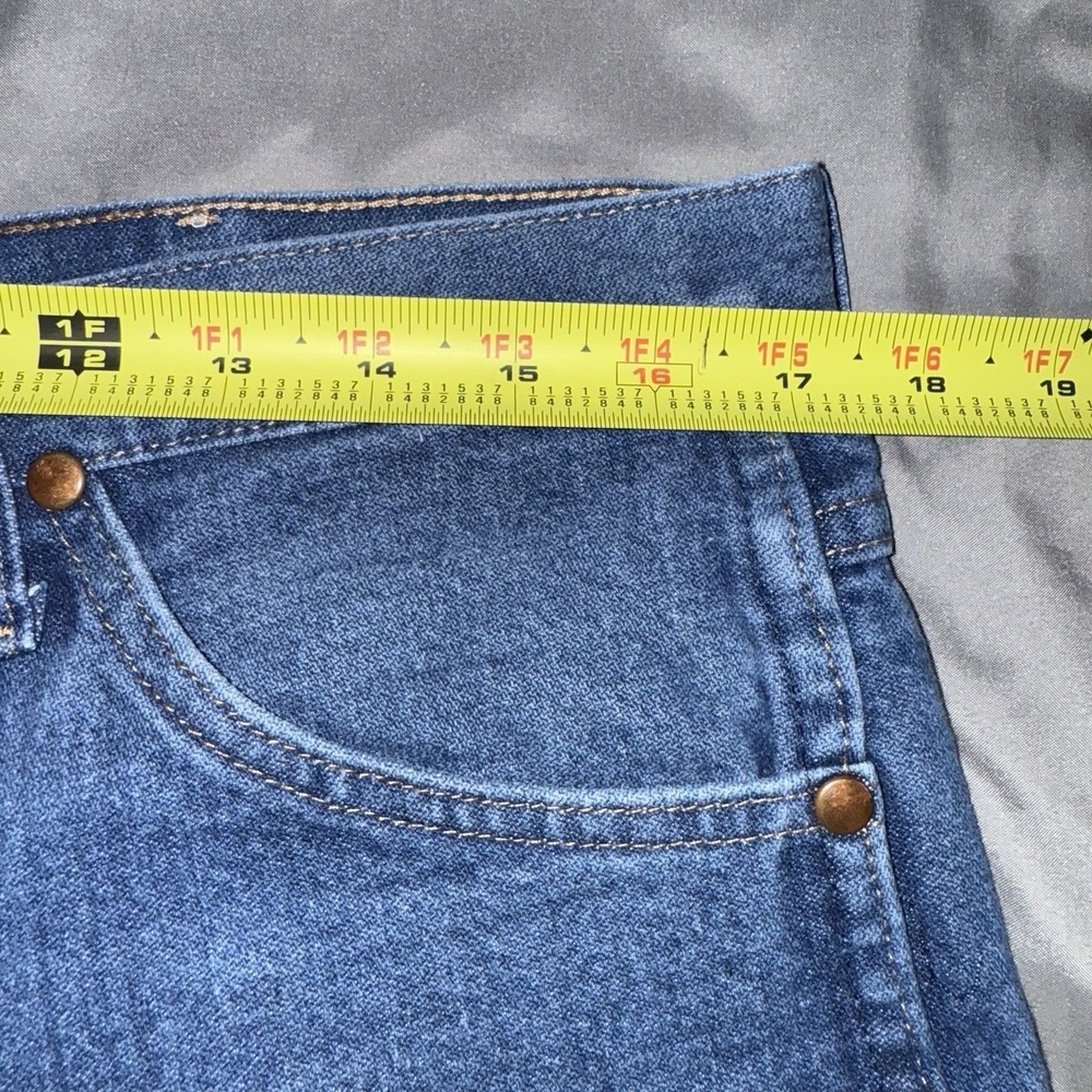 Wrangler Cowboy Cut Slim Fit Jeans Mens 35x30 Blue  936PWD High Rise Straight - Picture 6 of 9